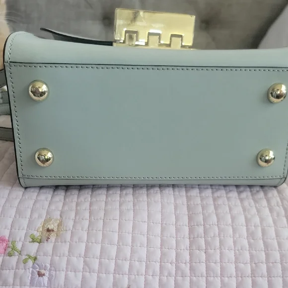 Zac Posen Mint Top-Handle Satchel Handbag with Gold Hardware - Picture 9 of 16